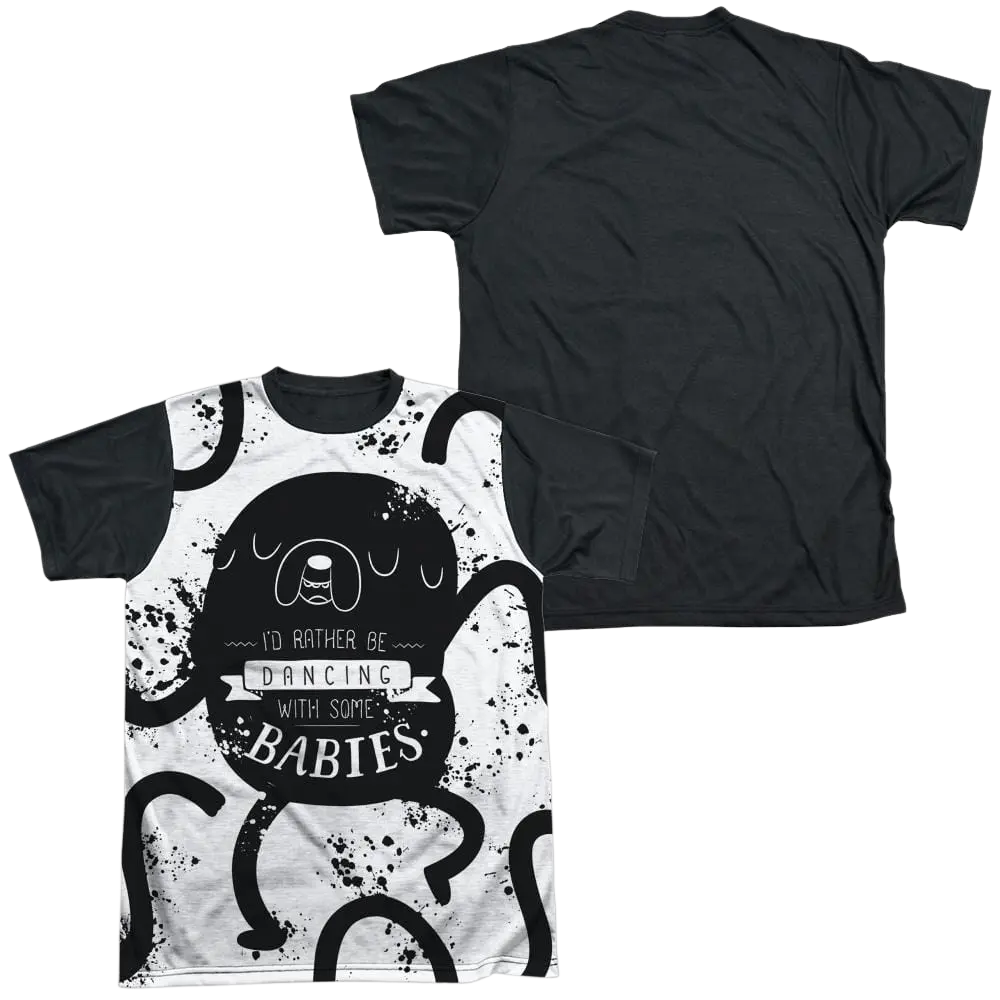 Adventure Time Dancing With Babies - Men's Black Back T-Shirt Adventure Time