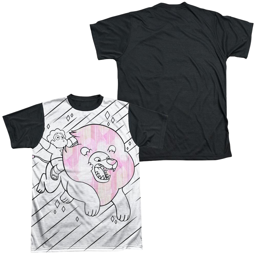 Steven Universe Stev And Lion Men's Black Back T-Shirt Men's Black Back T-Shirt Steven Universe