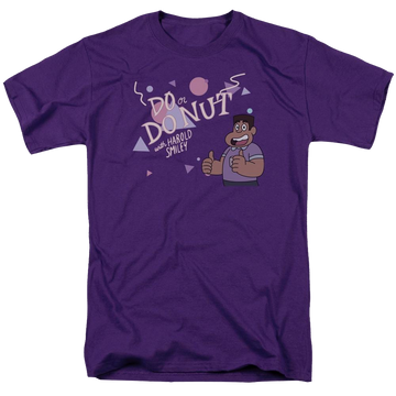 Purple men's regular fit t-shirt with Steven Universe Do Or Do Nut graphic