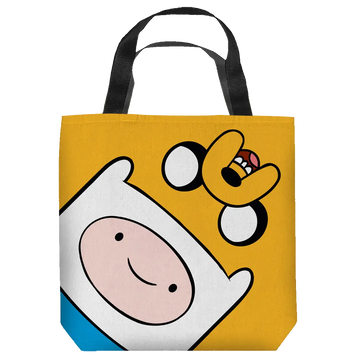 Adventure Time Finn And Jake Heads tote bag