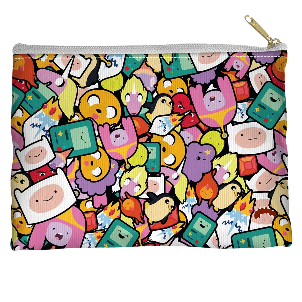 Adventure Time - Stacked Stickers Straight Bottom Pouch Adventure Time