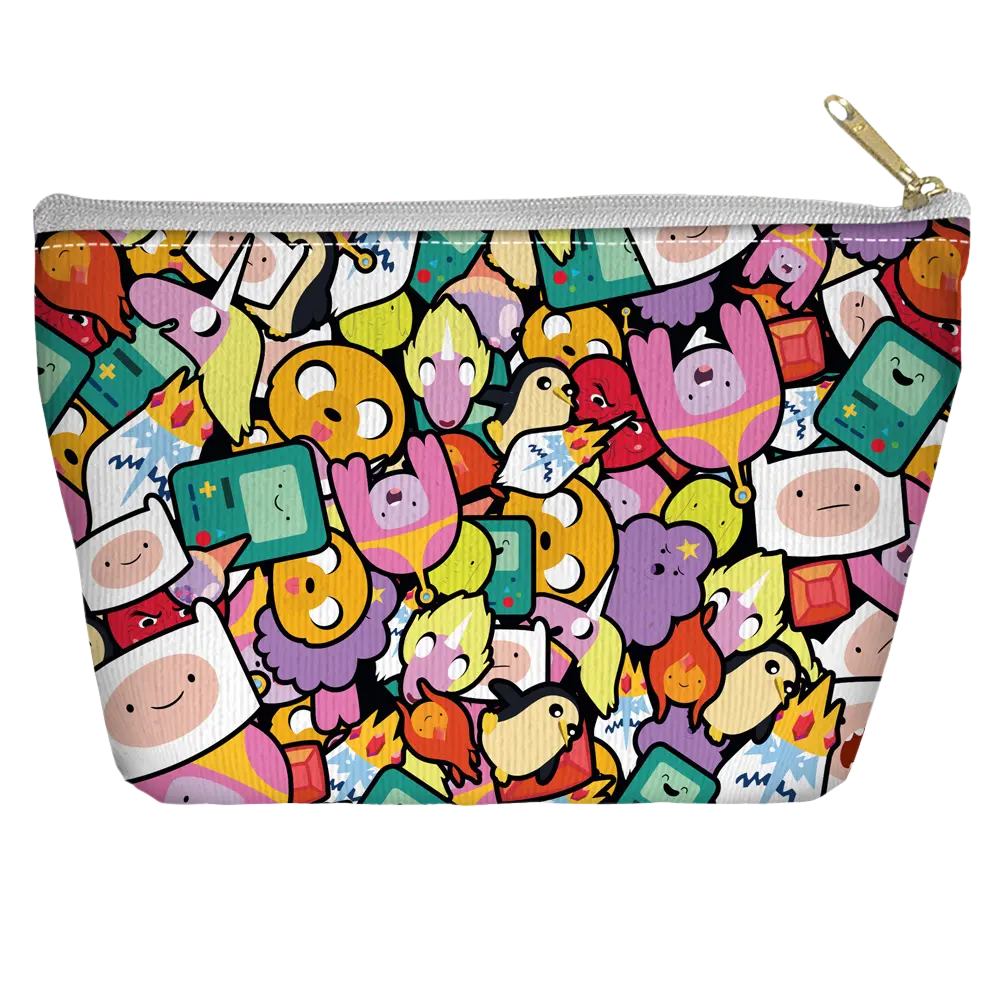 Adventure Time - Stacked Stickers Tapered Bottom Pouch Adventure Time