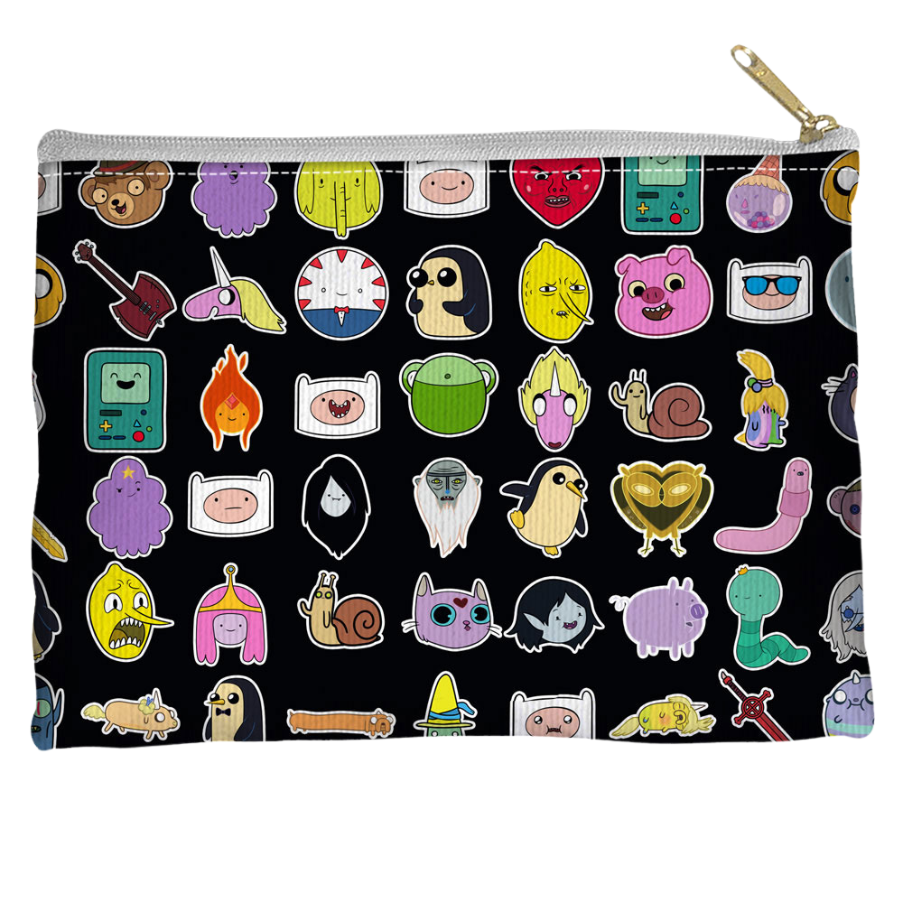 Adventure Time - Stickers Straight Bottom Pouch Straight Bottom Accessory Pouches Adventure Time