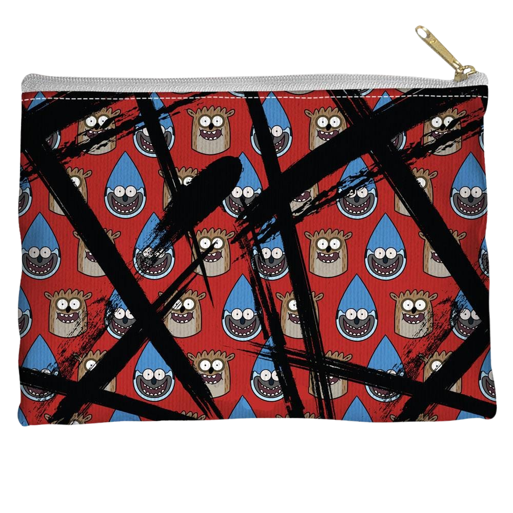 Regular Show - Head Crossout Straight Bottom Pouch Straight Bottom Accessory Pouches The Regular Show