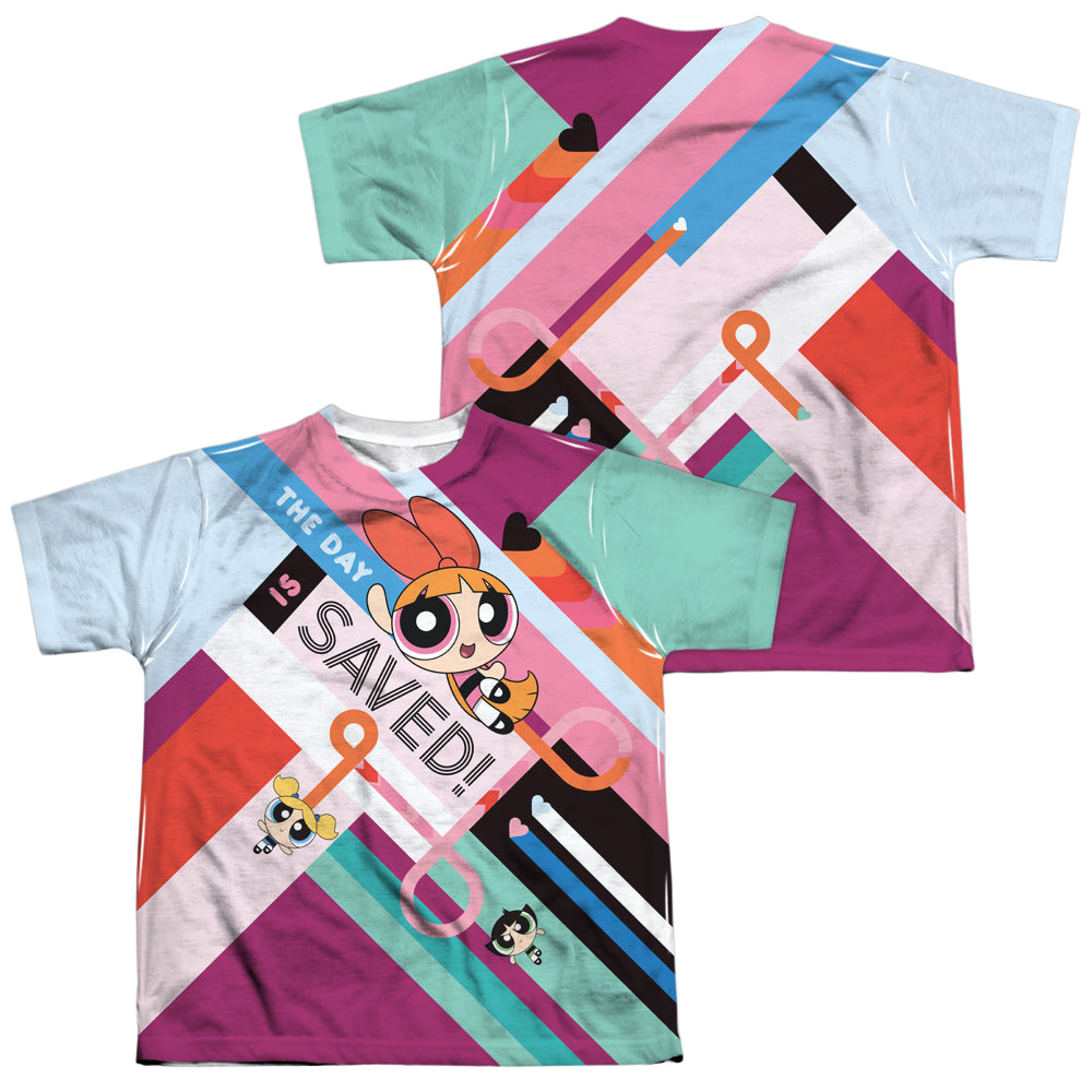 Powerpuff Girls The Day Is Saved - Youth All-Over Print T-Shirt Youth All-Over Print T-Shirt (Ages 8-12) Powerpuff Girls