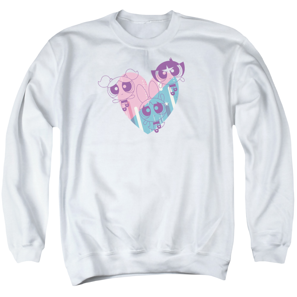 Powerpuff Girls Powerpuff Heart Men's Crewneck Sweatshirt Men's Crewneck Sweatshirt Powerpuff Girls