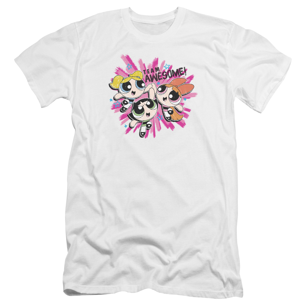Powerpuff Girls Team Awesome Men's Premium Slim Fit T-Shirt Men's Premium Slim Fit T-Shirt Powerpuff Girls
