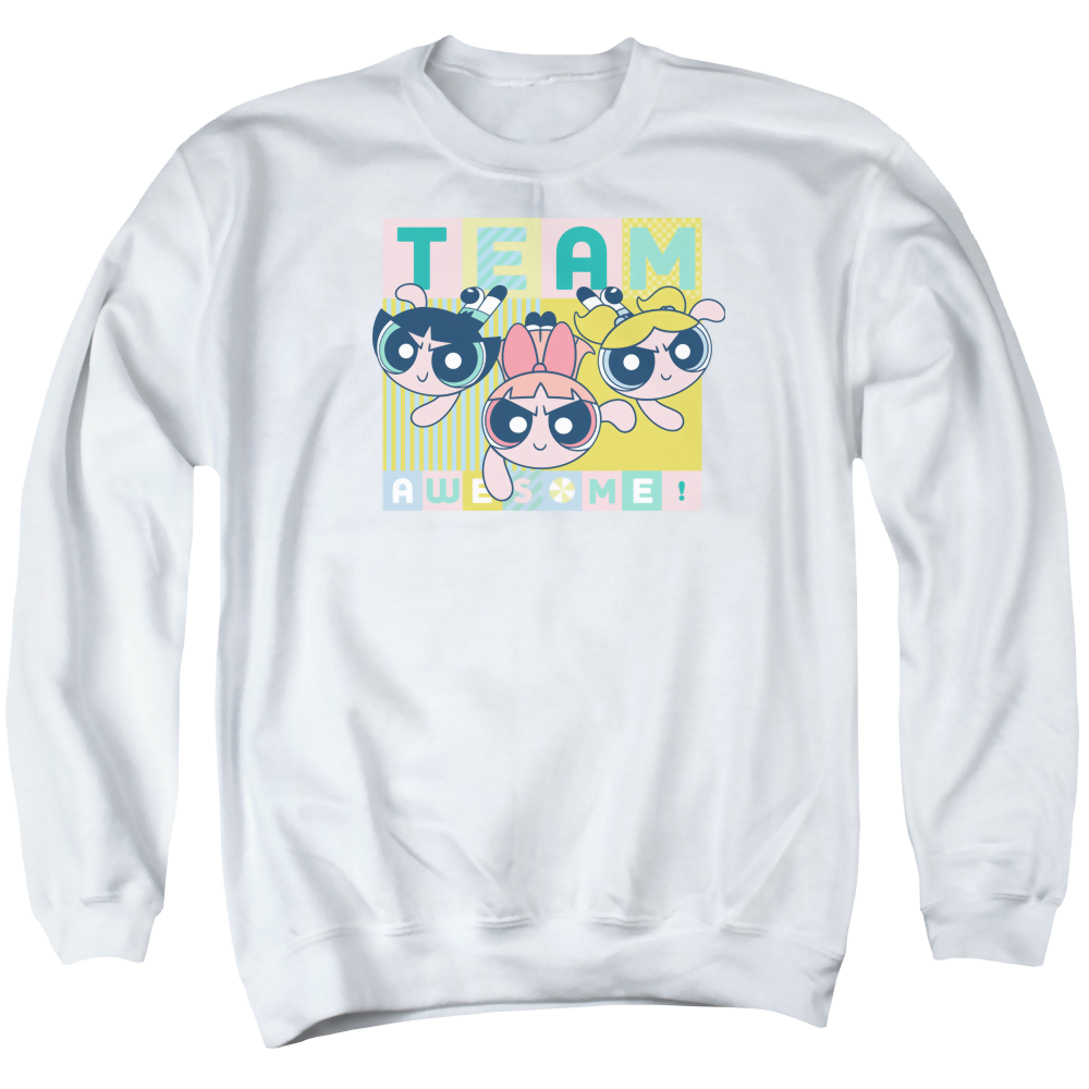 Powerpuff Girls Awesome Block Men's Crewneck Sweatshirt Men's Crewneck Sweatshirt Powerpuff Girls