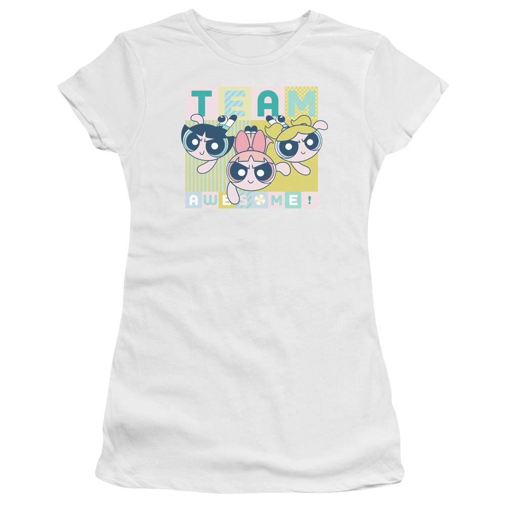 Powerpuff Girls Awesome Block Juniors T-Shirt Juniors T-Shirt Powerpuff Girls