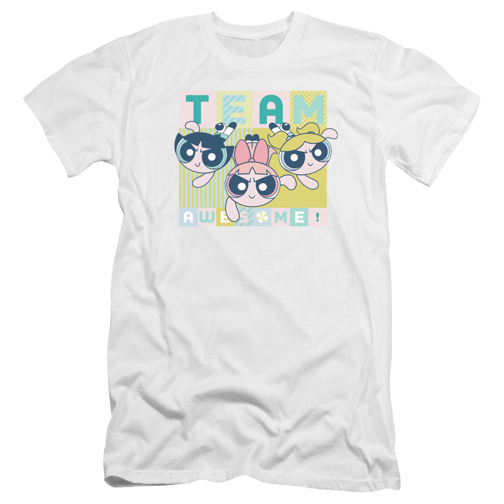 Powerpuff Girls Awesome Block Men's Premium Slim Fit T-Shirt Men's Premium Slim Fit T-Shirt Powerpuff Girls