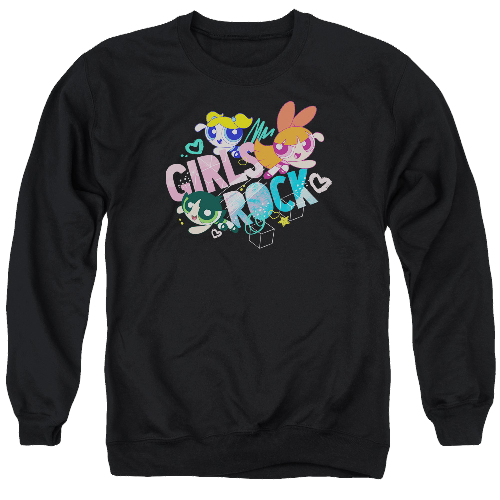 Powerpuff Girls Girls Rock Men's Crewneck Sweatshirt Men's Crewneck Sweatshirt Powerpuff Girls