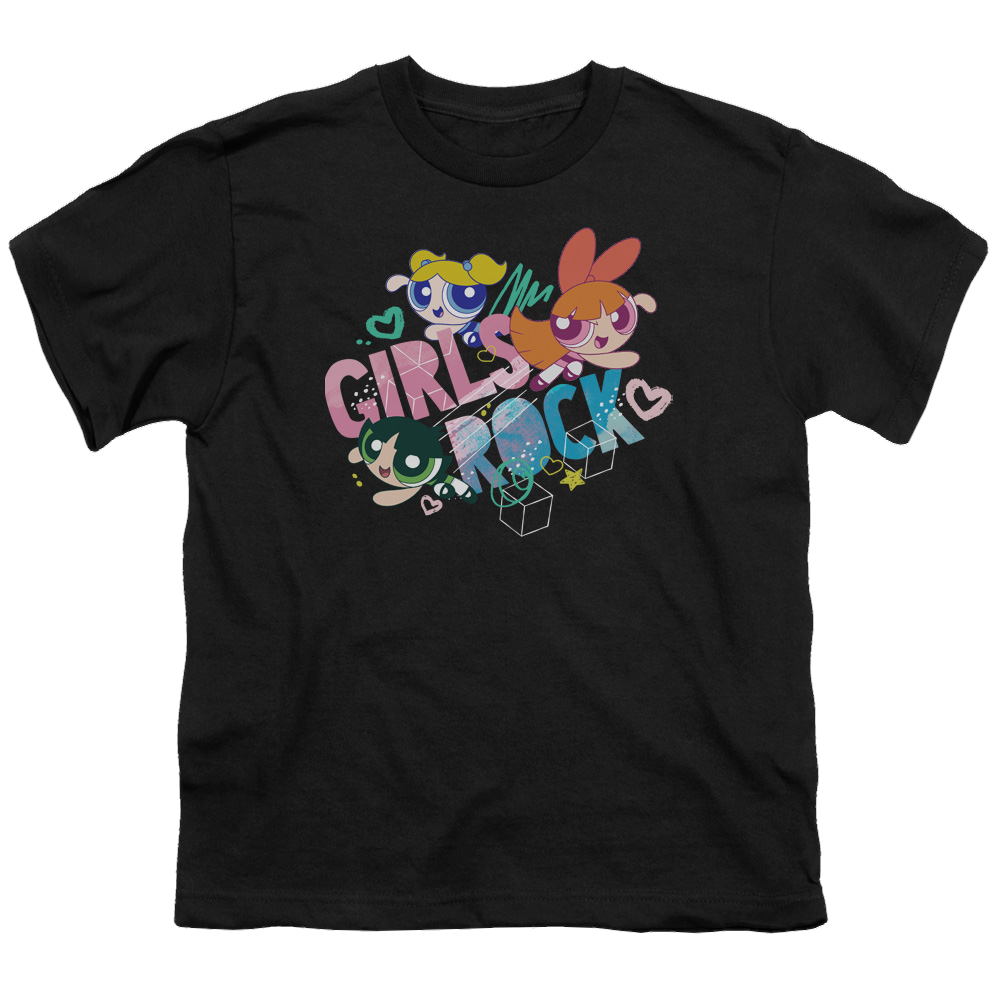 Powerpuff Girls Girls Rock - Youth T-Shirt Youth T-Shirt (Ages 8-12) Powerpuff Girls