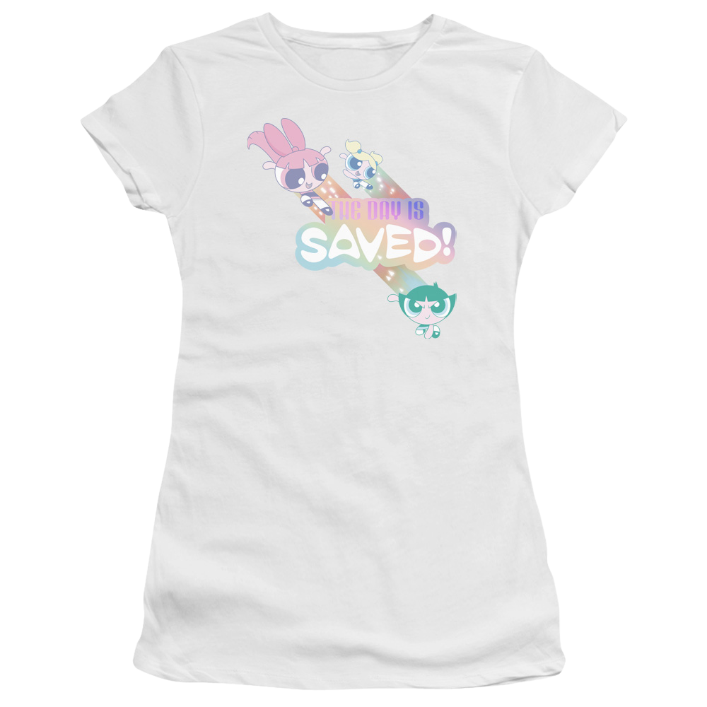 Powerpuff Girls The Day Is Saved Juniors T-Shirt Juniors T-Shirt Powerpuff Girls