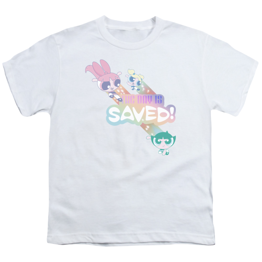 Powerpuff Girls The Day Is Saved - Youth T-Shirt Youth T-Shirt (Ages 8-12) Powerpuff Girls