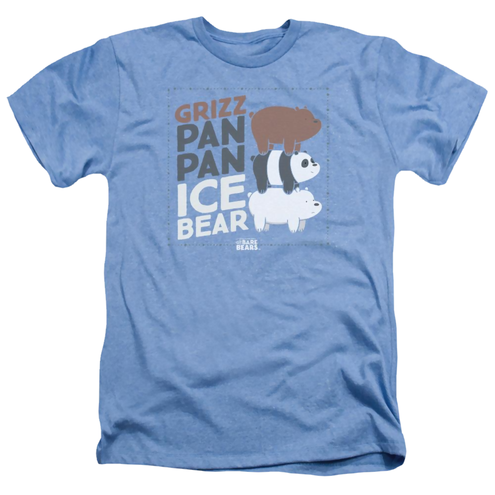 We Bare Bears Grizz Pan Pan Ice Bear Men's Heather T-Shirt Men's Heather T-Shirt We Bare Bears