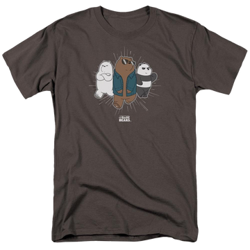 Charcoal men's regular fit t-shirt with We Bare Bears Jacket graphic