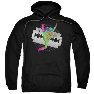 Black pullover hoodie with Metalocalypse Rockso Dance graphic