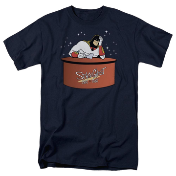 Navy men's regular fit t-shirt with Space Ghost Great Galaxies graphic