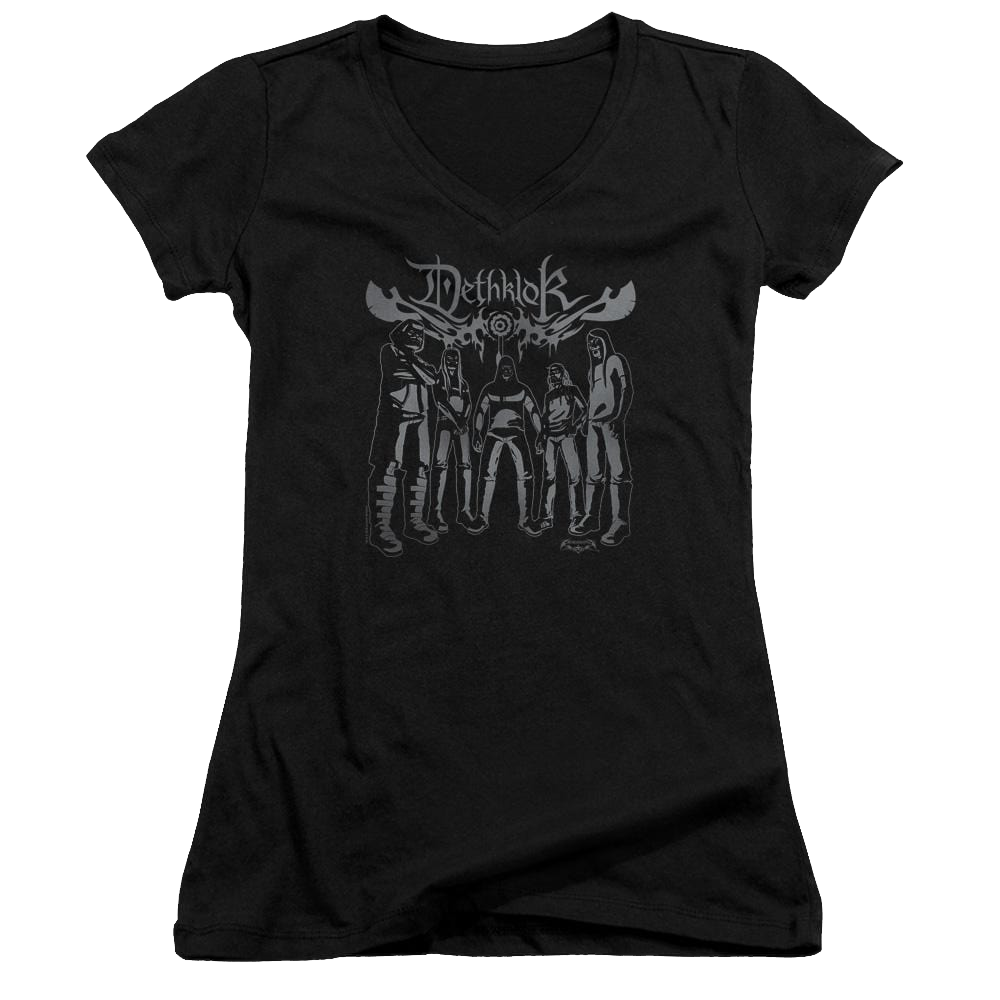 Metalocalypse Dethklok Band - Juniors V-Neck T-Shirt Juniors V-Neck T-Shirt Metalocalypse