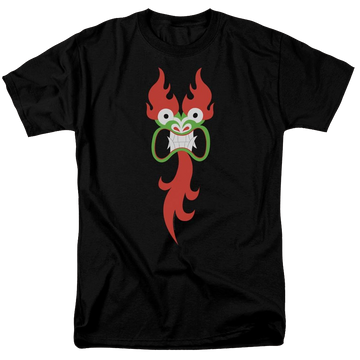 Black men's regular fit t-shirt with Samurai Jack Aku Face graphic