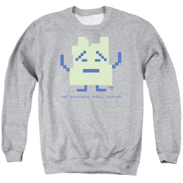 Athletic heather men's crewneck sweatshirt with Aqua Teen Hunger Force Inignokt graphic