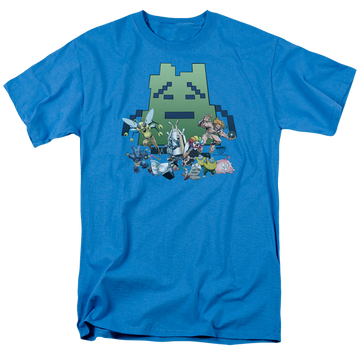 Turquoise men's regular fit t-shirt with Aqua Teen Hunger Force Group graphic