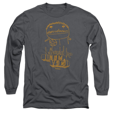 Charcoal men's long sleeve t-shirt with Squidbillies Outlawed graphic