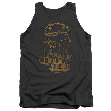 Charcoal men's tank with Squidbillies Outlawed graphic