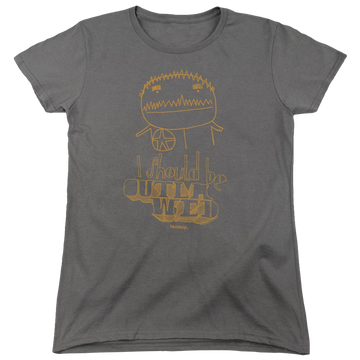 Charcoal women's t-shirt with Squidbillies Outlawed graphic