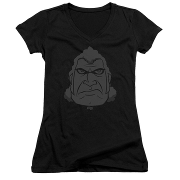 Black juniors v-neck t-shirt with The Venture Bros License To Kill graphic