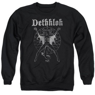 Black men's crewneck sweatshirt with Metalocalypse Sigil graphic
