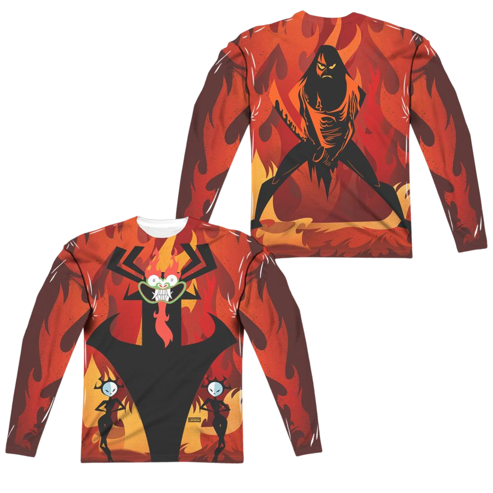 Samurai Jack Akus Wrath (Front/Back Print) - Men's All-Over Print Long Sleeve Men's All-Over Print Long Sleeve Samurai Jack