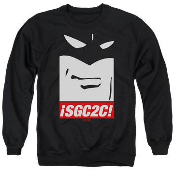 Black men's crewneck sweatshirt with Space Ghost Sgc2C graphic