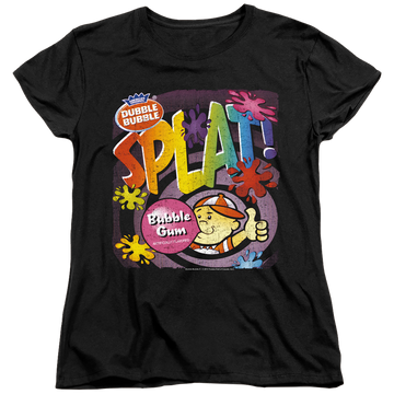 Black women's t-shirt with Dubble Bubble Splat Gum graphic