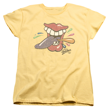 Banana women's t-shirt with Dubble Bubble Rolling Tongue graphic