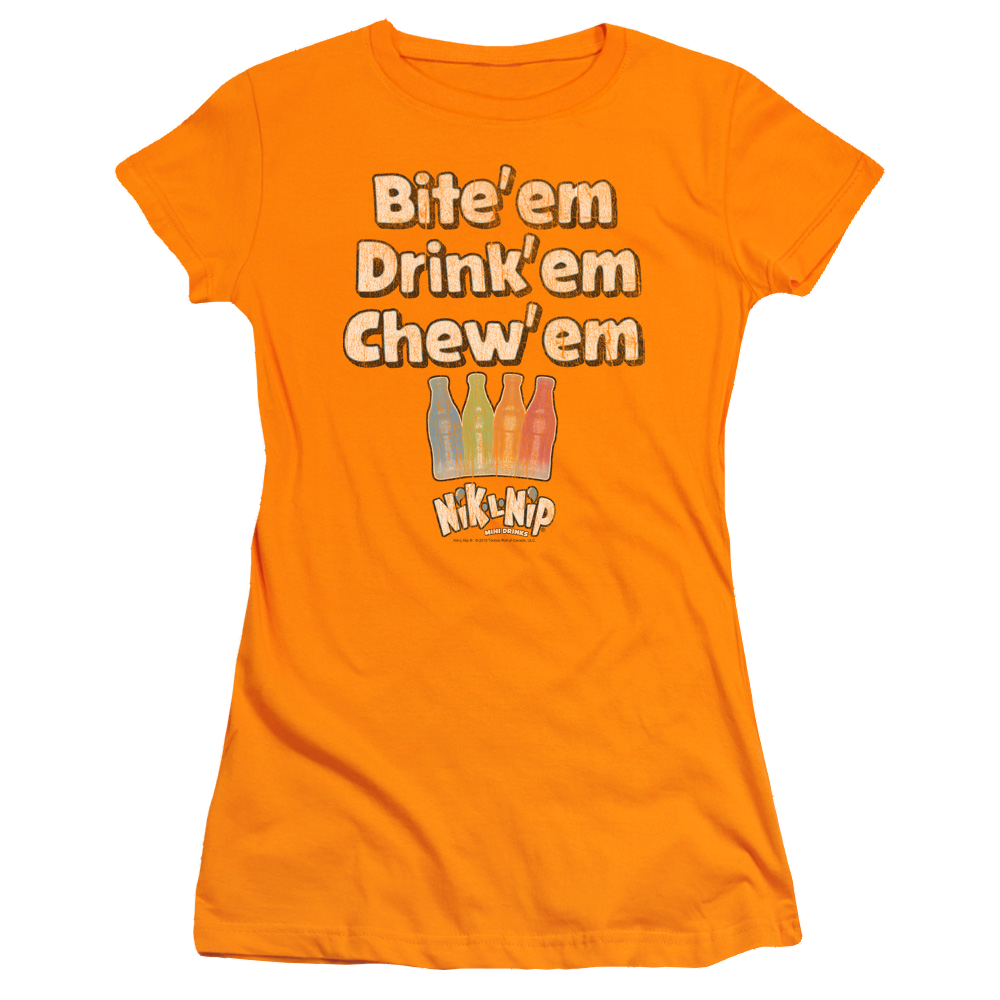 Dubble Bubble Bite Drink Chew - Juniors T-Shirt Juniors T-Shirt Dubble Bubble