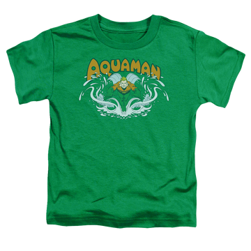 Kelly green toddler t-shirt with Aquaman Splash graphic