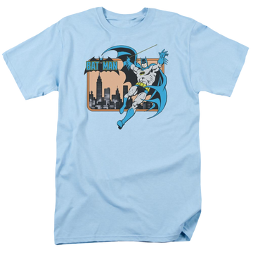 Light blue men's regular fit t-shirt with Dc Batman Batman In The City graphic