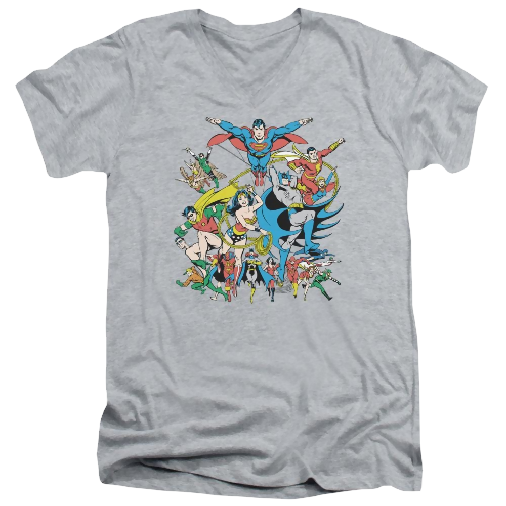 DC Comics Justice League Assemble - Men's V-Neck T-Shirt Men's V-Neck T-Shirt Justice League