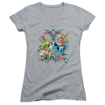 DC Comics Justice League Assemble - Juniors V-Neck T-Shirt Juniors V-Neck T-Shirt Justice League