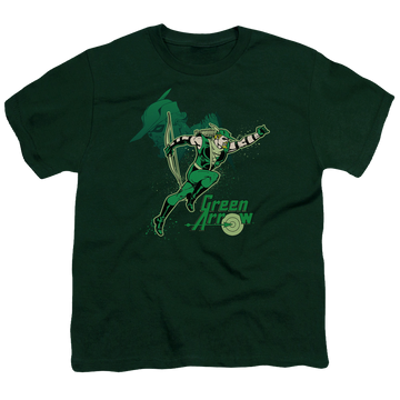 Green Arrow Green Arrow In Action - Youth T-Shirt Youth T-Shirt (Ages 8-12) Green Arrow