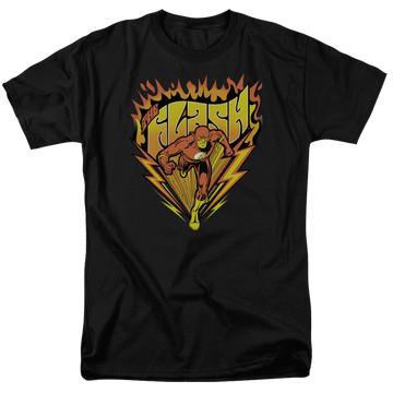 Black men's regular fit t-shirt with The Flash Blazing Speed graphic