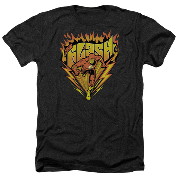 Charcoal men's heather t-shirt with The Flash Blazing Speed graphic