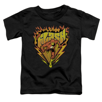 Black toddler t-shirt with The Flash Blazing Speed graphic