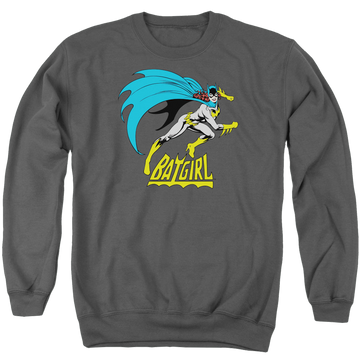 Charcoal men's crewneck sweatshirt with Batman Batgirl Is Hot graphic