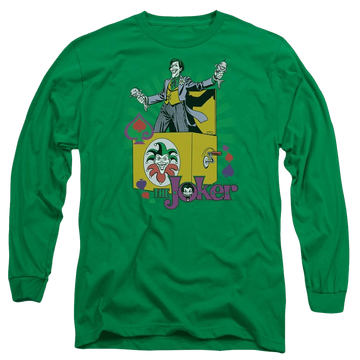 Kelly green men's long sleeve t-shirt with Joker DC Comics These Fish Are Loaded graphic