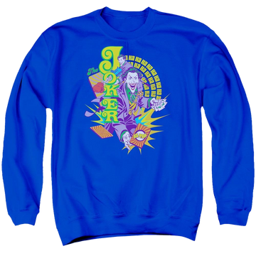 Royal men's crewneck sweatshirt with Joker DC Comics Raw Deal graphic