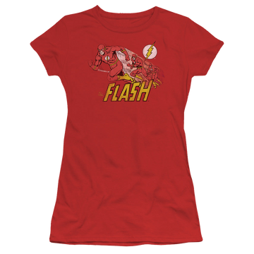 Red juniors t-shirt with The Flash Crimson Comet graphic