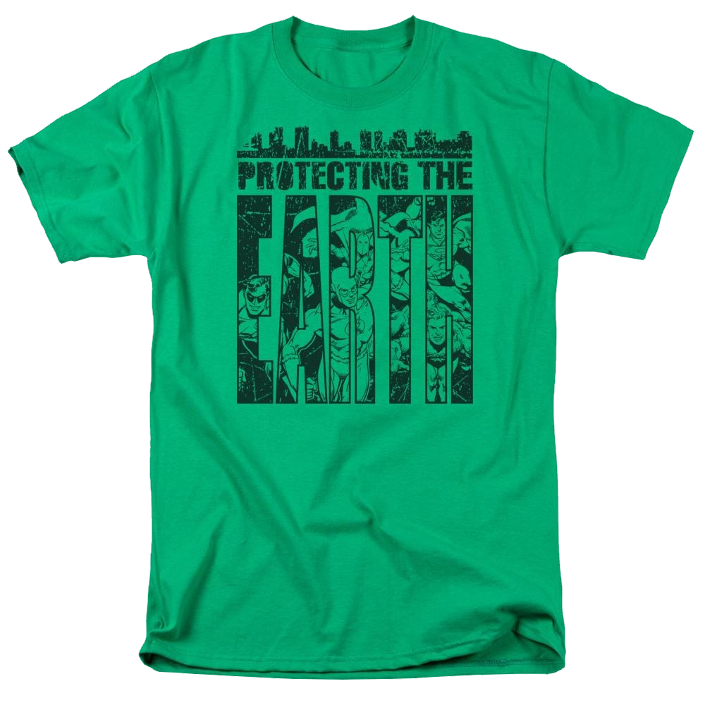 DC Comics Protecting The Earth - Men's Regular Fit T-Shirt Men's Regular Fit T-Shirt Justice League