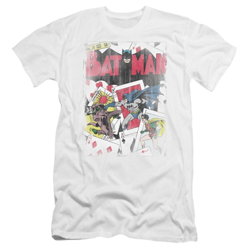 White men's premium slim fit t-shirt with Batman DC Comics Number 11 Distressed graphic